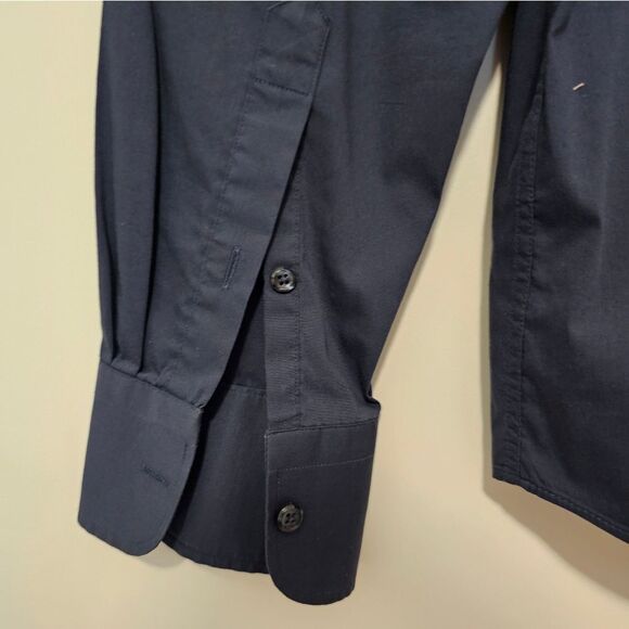 J Lindeberg Dark Blue Button Down Long Sleeve Mens Large - Picture 5 of 5